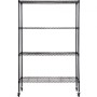 Storage Shelving Unit with Wheels, 4-Tier Adjustable, 700 lbs Capacity, Heavy Duty Garage Shelves Metal Organizer Wire Rack,