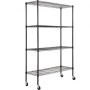Storage Shelving Unit with Wheels, 4-Tier Adjustable, 700 lbs Capacity, Heavy Duty Garage Shelves Metal Organizer Wire Rack,