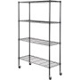 Storage Shelving Unit with Wheels, 4-Tier Adjustable, 700 lbs Capacity, Heavy Duty Garage Shelves Metal Organizer Wire Rack,