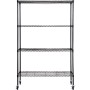 Storage Shelving Unit with Wheels, 4-Tier Adjustable, 700 lbs Capacity, Heavy Duty Garage Shelves Metal Organizer Wire Rack,