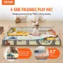 Baby Play Mat, 59"x71" Baby Crawling Mat, Non-Slip One-Piece Foam Baby Playmat, Foldable Portable Reversible Floor Mat with Trav