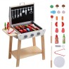 21 pcs Kids BBQ grill Playset Wooden Cooking Grill Toy Set Foregiver lyd