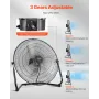 20 i gulvventilator 3-hastighed 360 ° Justerbar Tilt