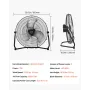 Floor Fan, 3 Speeds High Velocity Heavy Duty 20 Inch Industrial Fan, 4800 CFM 360° Adjustable Tilt 21.33 ft/sec Airflow Large Me