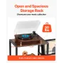 Record Player Stand with Charging Station & USB Ports, Holds up to 200 Albums, 3-Tier Turntable Stand with Vinyl Record Storage,