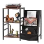 Record Player Stand with Charging Station & USB Ports, Holds up to 200 Albums, 3-Tier Turntable Stand with Vinyl Record Storage,
