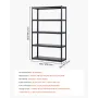 Opbevaringshylder 18 "D X 48" W X 78 "H 5-lags