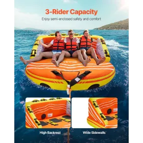 Towable-rør til sejlsport 1-3 ryttere oppustelige bådrør og