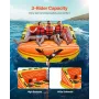 Towable Tube for Boating, 1-3 Riders Inflatable Boat Tubes and Towables, 510lbs Water Sport Towable Tube for Boat to Pull - with