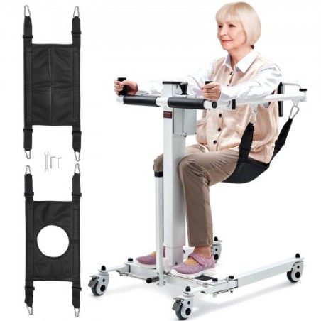 Electric Patient Lift Transfer Chair Folding Patient Lift Wheelchair 220LB