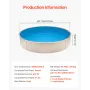 Pool Liner, 15ft Round Pool Liner, Uinbead Style, Durable Vinyl Pool Liner, Standard Gauge, 47in Wall Height, Pool Liner Replace