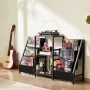 Record Player Stand, 3 Tiers Metal Vinyl Record Stand, Turntable Stand with Record Holder Vinyl Display Shelf, Wooden Record Hol