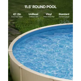Rund poolliner 5,6 m Unibead poolliner 122 cm væghøjde ensfarvet