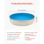 Pool Liner, 11.5ft Round Pool Liner, Uinbead Style, Durable Vinyl Pool Liner, Standard Gauge, 47in Wall Height, Pool Liner Repla