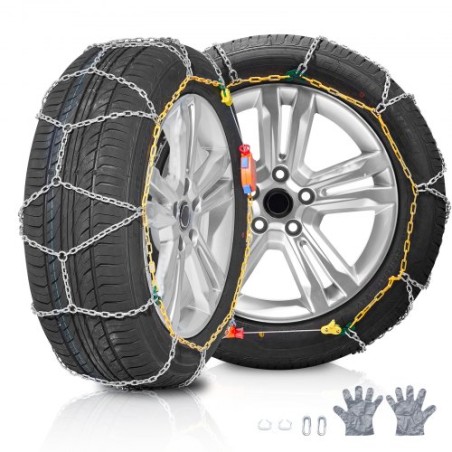 2PCS Snow Chains Manganese Alloy Steel Traction Tire Snow Chains Silver