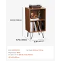 Record Player Stand, 3 Tiers Turntable Stand with Record Storage, Vinyl Record Storage Cabinet with Metal Legs for Bedroom, Livi