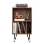 Record Player Stand, 3 Tiers Turntable Stand with Record Storage, Vinyl Record Storage Cabinet with Metal Legs for Bedroom, Livi