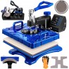 Heat Press 12x15 tommer 1000W 6 i 1 varmepresse Swing Away Blue & Black Sublimation Machine T-shirt Printeroverførsel med
