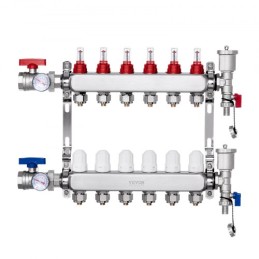 6-Branch Radiant Heat Manifold 1/2 "PEX-rørgulvopvarmningsmanifoldsæt