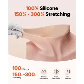 Silicone Breastplate K Sized High Neck Fake Breasts for Cosplay Drag Queen