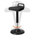 Wobble Chair Height-Adjustable (24.6-34.4") Active Chair with Handle Black