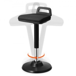 Wobble Chair Height-Adjustable (24.6-34.4") Active Chair with Handle Black