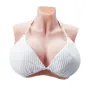 Silicone Breastplate, K Sized High Neckline Fake Breasts for Crossdressers, Realistic Silicone-Filled Fake Boobs Breast Forms fo