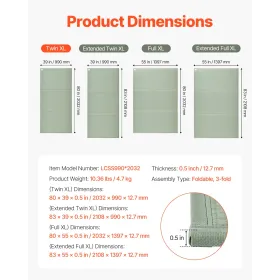Japansk Tatami Mat Twin Foldbar og ikke-skridsikringsgræs Tatami Madras