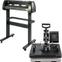 5 I 1 Heat Press 12 "X15" Vinyl Cutter Plotter 28 "Software