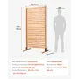 Wooden Privacy Screen, 36" W x 76" H Outdoor Privacy Screen, Freestanding Wood Privacy Panel with Stand, Decorative Patio Privac