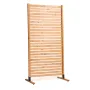 Wooden Privacy Screen, 36" W x 76" H Outdoor Privacy Screen, Freestanding Wood Privacy Panel with Stand, Decorative Patio Privac