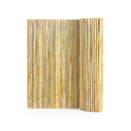 Natural Rolled Bamboo Fence Bamboo Panel 4 ft H x 6 ft L x 0.75 in D.