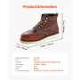 Steel Toe Work Boots, UK Size 10.5, Waterproof Moc Toe Work Boots for Men, Slip-Resistant Work Boot, Lightweight and Breathable 