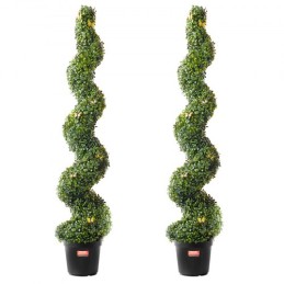 2 Pack 5 'Artificial Boxwood Topiary Tree Faux Plant UV Decor in/Outdoor