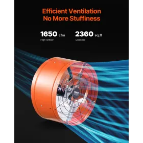 15 "Gable Mount Fan 1650 CFM Attic Dowt -ventilator med justerbar termostat