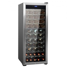80-Bottle Wine Cooler Dual Zone Freestanding Refrigerator LED Light Lock