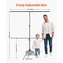 Backdrop Stand, 5 x 6.5 ft Adjustable Photo Backdrop Stand Kit, Portable Background Backdrop Stand with 3 Crossbars, Heavy Duty 