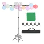 Backdrop Stand, 5 x 6.5 ft Adjustable Photo Backdrop Stand Kit, Portable Background Backdrop Stand with 3 Crossbars, Heavy Duty 