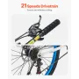  Mountain Bike, 26 inch MTB Bicycle with Full Dual Suspension, 21 Speed Twist Shifting, Comfort Saddle, Dual Disc Brake, Al