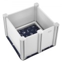 Dog Whelping Box 28.3x28.3x18.1in PVC with Rails Pee Pad for Dogs Puppies