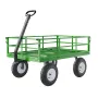 1200 Lbs Steel Garden Cart, Heavy Duty Pullable Garden Wagon Yard Cart, 2 in 1 Outdoor Metal Utility Wagon Yard Trailer with 13"