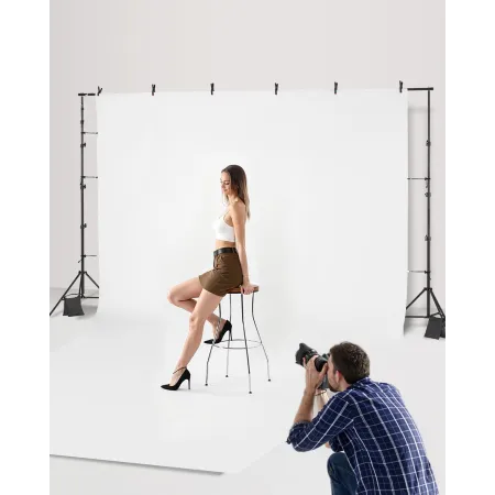 Backdrop Stand, 8.5 x 10 ft Adjustable Photo Backdrop Stand Kit, Portable Background Backdrop Stand with 2 Tripods, Heavy Duty P