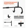 Backdrop Stand, 7 x 10 ft Adjustable Photo Backdrop Stand Kit, Portable Background Backdrop Stand with Casters, Heavy Duty Movab