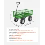 680 Lbs Steel Garden Cart on Wheels, Heavy Duty Garden Wagon Cart Pullable, Metal Outdoor Utility Yard Wagon Carts with 10" Tire