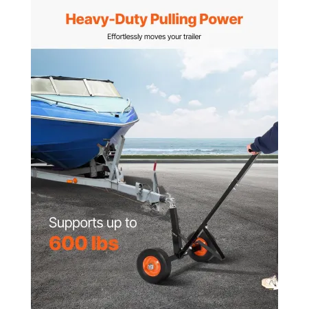 Trailer Dolly, 600lbs Tongue Weight Capacity, Carbon Steel Trailer Mover with 1-7/8 in Hitch Ball and 10 in Solid Tires, Portabl