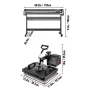 Heat Press 12 "X15" Vinyl Cutter Plotter 53 "Graphics Printer