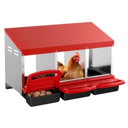 3-Compartment Chicken Nest Box Metal Box with Inclined Nesting Boxes