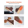 Steel Toe Work Boots, UK Size 11, Waterproof Moc Toe Work Boots for Men, Slip-Resistant Work Boot, Lightweight and Breathable EV