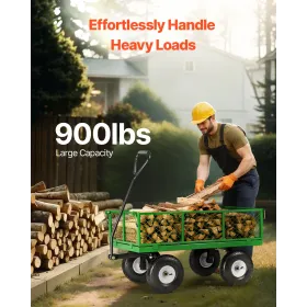 Stålhavevogn med kapacitet på 900 kg, kraftig vogn med 10
