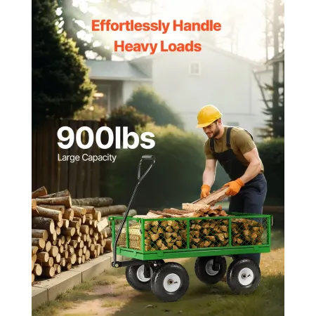 Stålhavevogn med kapacitet på 900 kg, kraftig vogn med 10